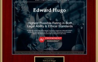 Award for Edward Hugo, highest possible rating.