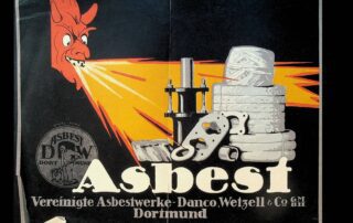 Asbestos fireproof materials poster.