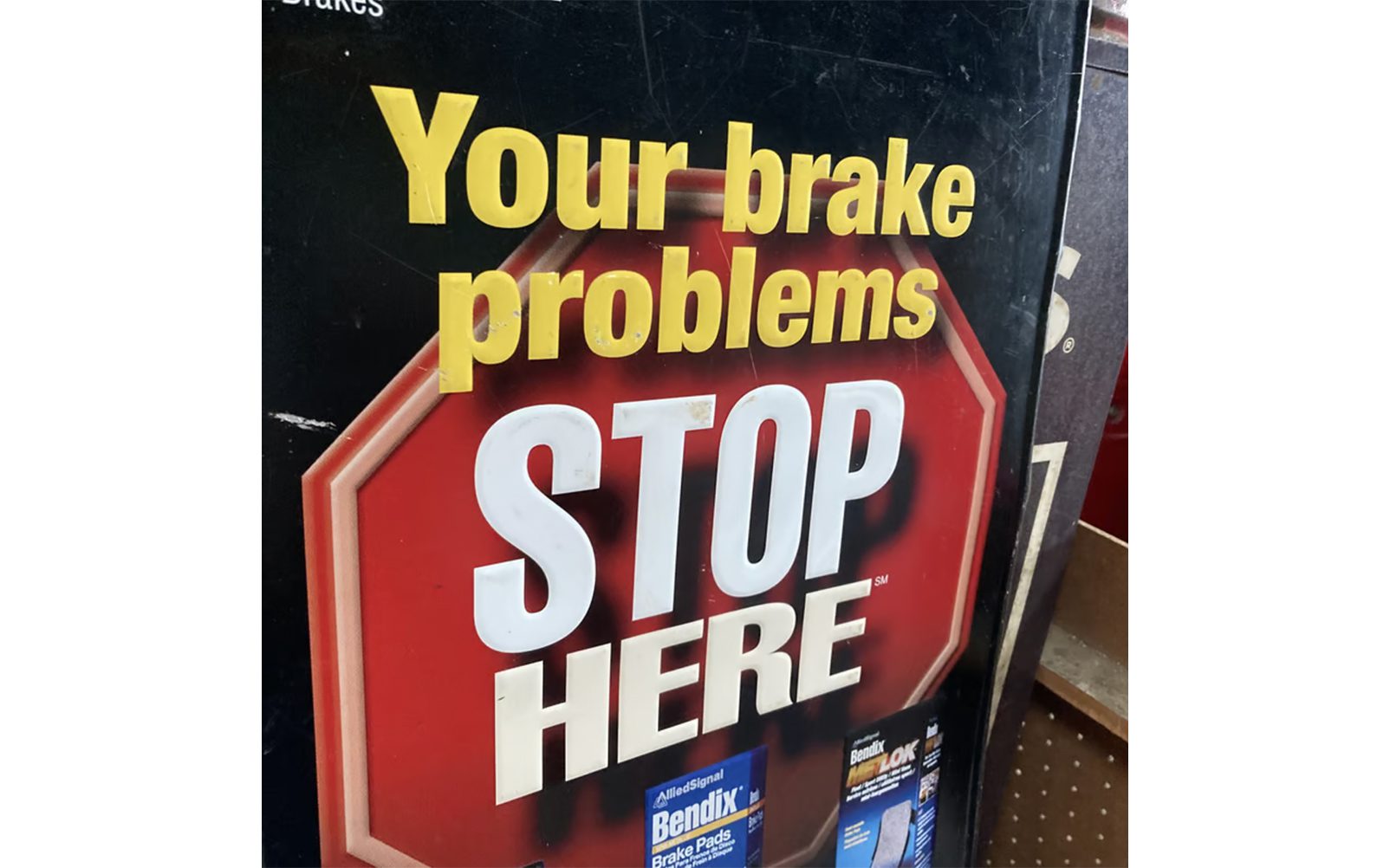 Stop here for brake problems.