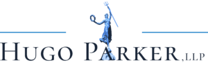 Hugo Parker LLP logo with statue.